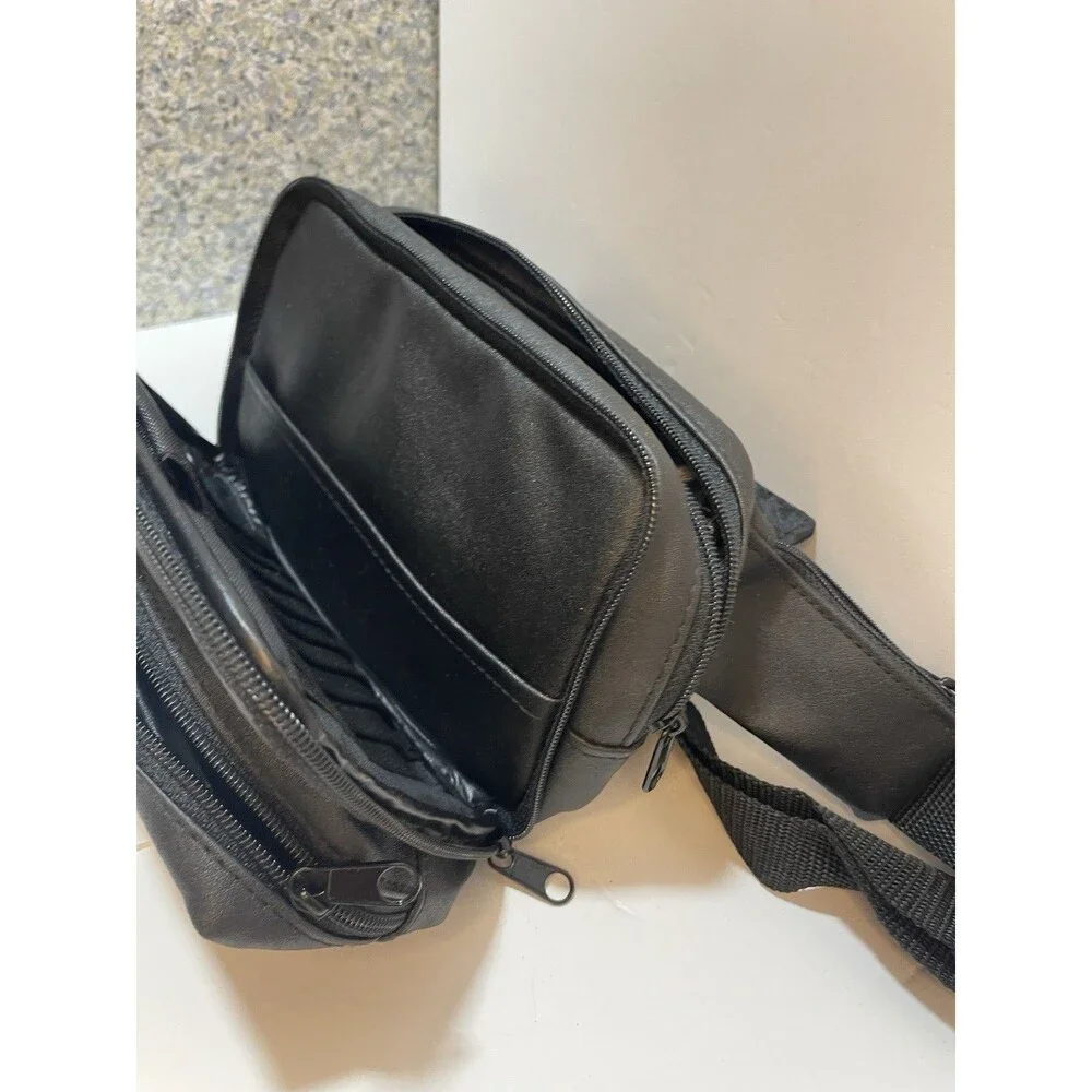 Nikon Camera Fanny Waist Pack Bag Black Nylon Vintage Crossbody Bag Leather NEW